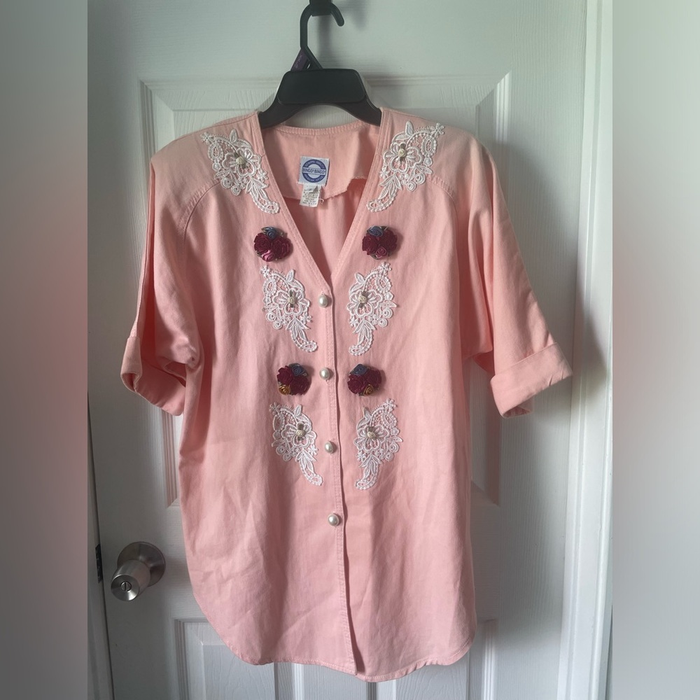 Elegant Pink Embroidered Women's Jeweled